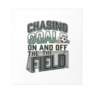 Jagar mål fotboll vintage fält tröja design_1 anteckningsblock