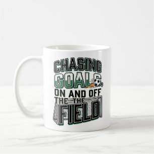 Jagar mål fotboll Vintage fält tröja design_1 Kaffemugg