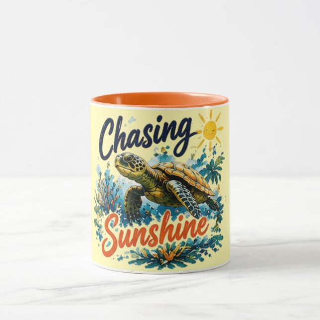 Jagar solsken | Söt sommar-grafik  Mugg (Center)