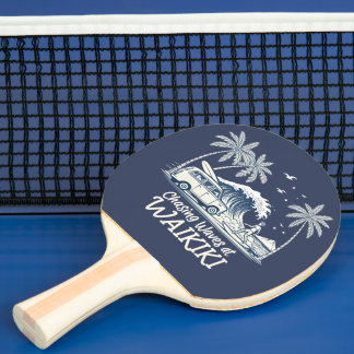 Jagar vågor på Waikiki Pingisracket