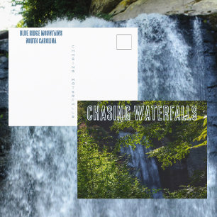 Jagar vattenfall Blue Ridge Mountains N Carolina Vykort