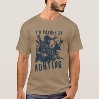 Jägare Älg Jag hellre vara Camping Sommar fr T Shirt
