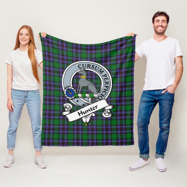 Jägare från Peeblesshire klanmärke Tartan Plaid Fleecefilt (På plats)