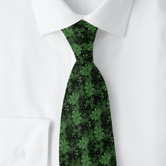 Jägare Grön Blommig Batik Slips (Skapare uppladdad)