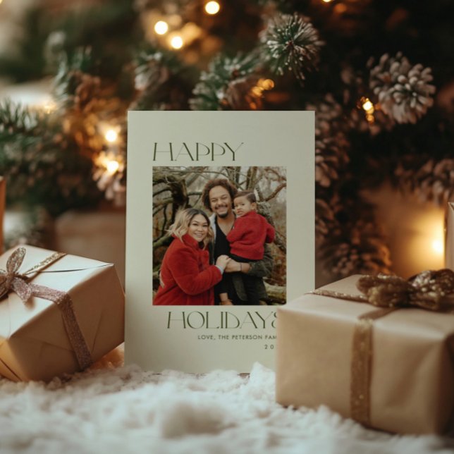 Jägare Grön God Jul Foto Julkort (Skapare uppladdad)