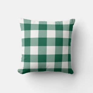 Jägare Grön och Vit Rutig Plaid Kudde