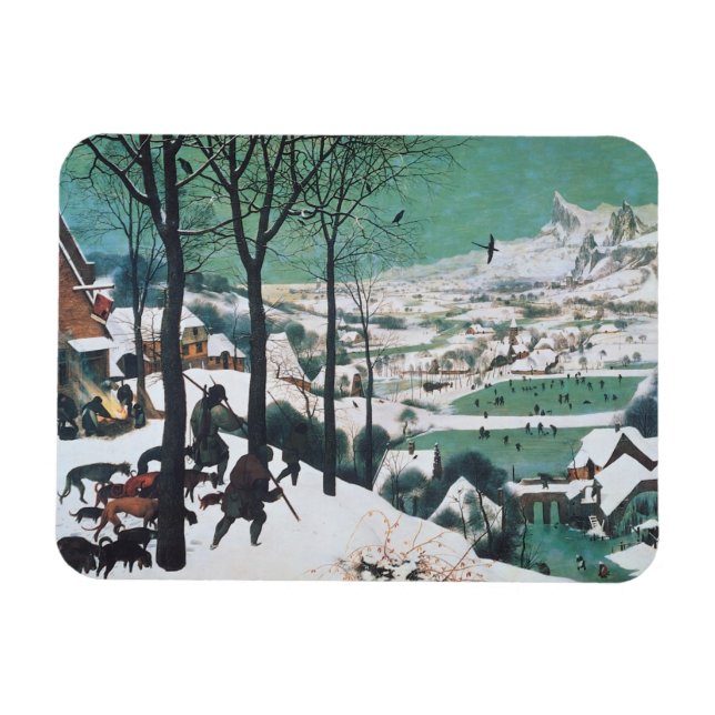 Jägare i Snö av Bruegel Magnet (Horisontell)