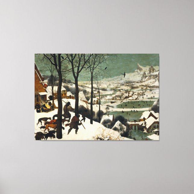 Jägare i Snö av Pieter Bruegel den äldre Canvastryck (Framsida)