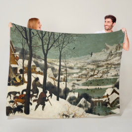 Jägare i Snö (av Pieter Bruegel den äldre) Fleecefilt
