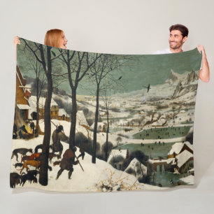 Jägare i Snö (av Pieter Bruegel den äldre) Fleecefilt
