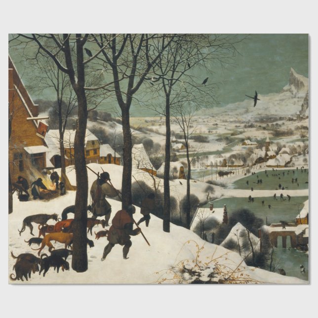 Jägare i Snö (av Pieter Bruegel den äldre) Presentpapper (Platt)