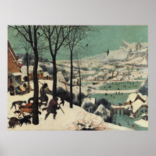 Jägare i snö, berömt konstverk, poster
