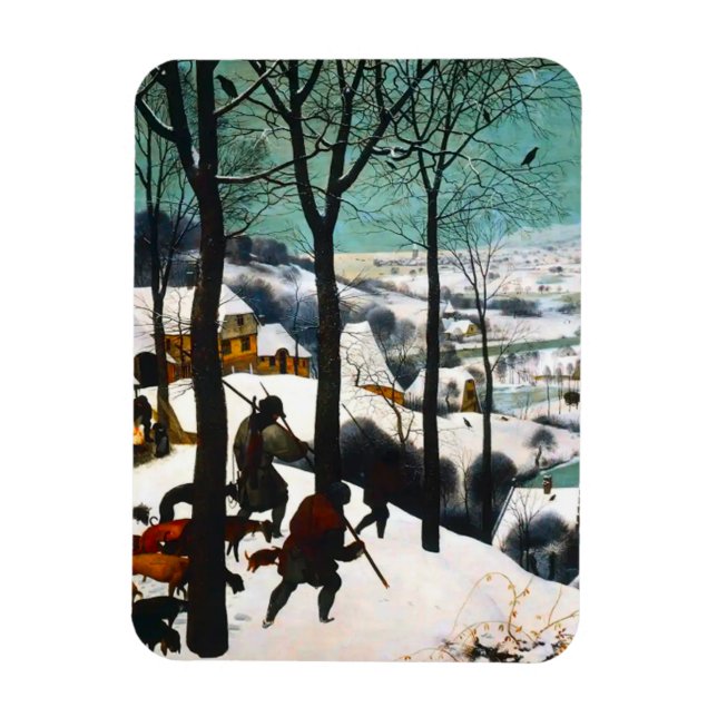 Jägare i Snö landskapet Pieter Bruegel Magnet (Vertikal)