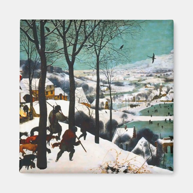 Jägare i Snö landskapet Pieter Bruegel Magnet (Framsidan)