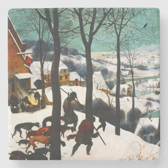 Jägare i Snö landskapet Pieter Bruegel Stenunderlägg (Framsidan)