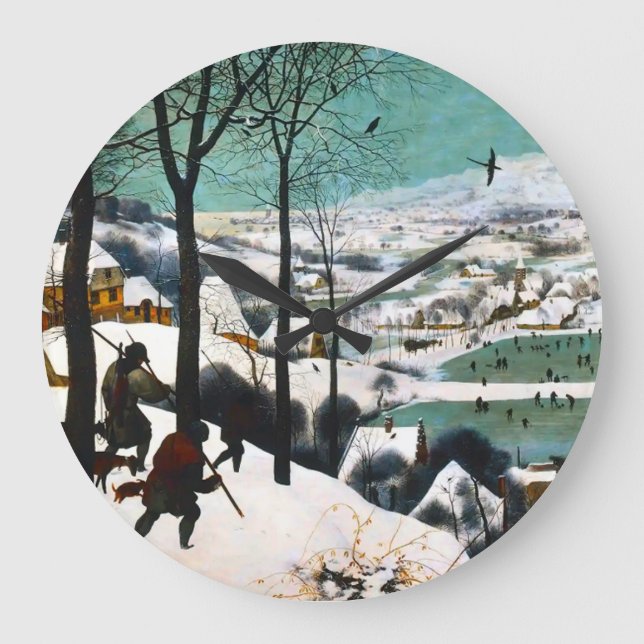 Jägare i Snö landskapet Pieter Bruegel Stor Klocka (Framsida)