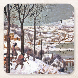 Jägare i Snö, Pieter Bruegel den äldre Underlägg Papper Kvadrat