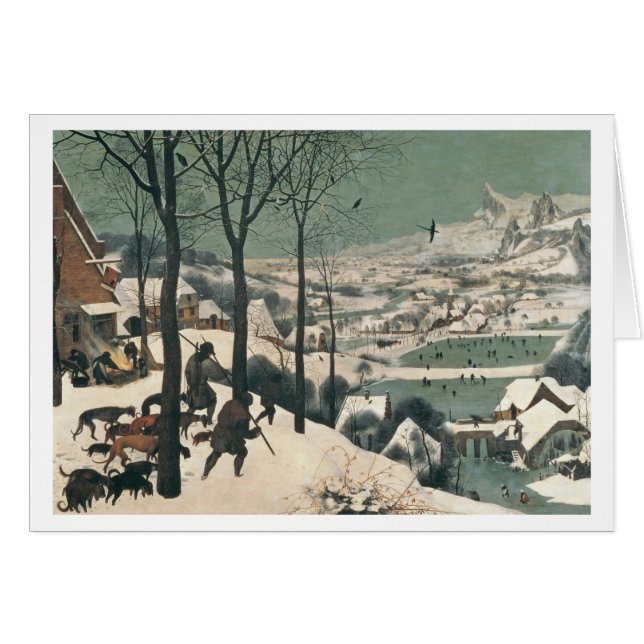 Jägare i snön - Januari, 1565 Hälsningskort (Framsidan Horizontal)