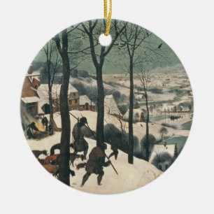 Jägare i snön - Januari, 1565 Julgransprydnad Keramik