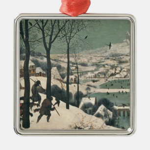 Jägare i snön - Januari, 1565 Julgransprydnad Metall