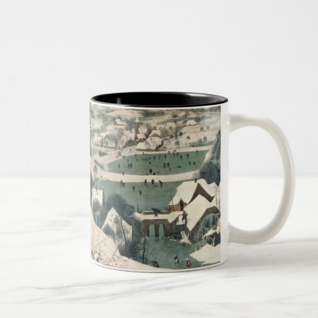 Jägare i snön - Januari, 1565 Två-Tonad Mugg (Höger)