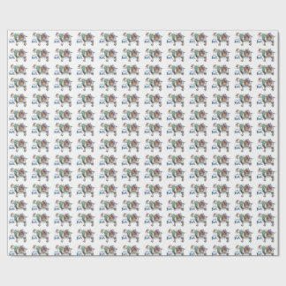 Jägare jul som slår in papper presentpapper