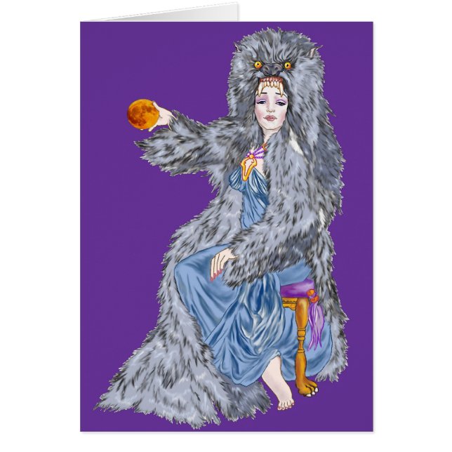 Jägare måne hälsningskort (Framsidan)