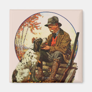 Jägare och Spaniel Magnet