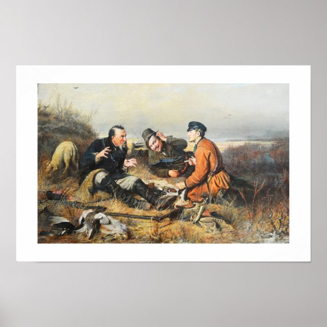 Jägare som tar en paus poster (Framsidan)