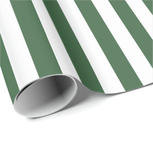 Jägaregrön och vit rand presentpapper