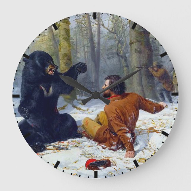 Jägareliv  En kinkig situation Arthur Tait 1856 Stor Klocka (Framsida)