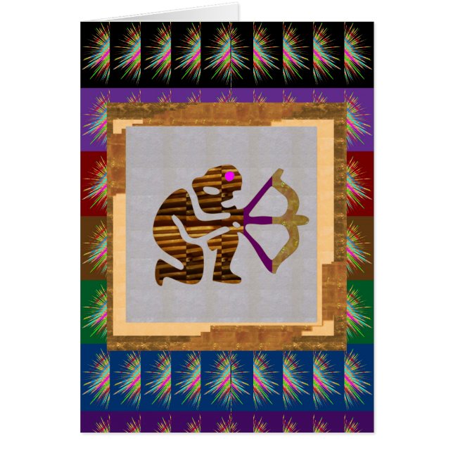 JÄGAREPILBÅGEPIL HÄLSNINGSKORT (Framsidan)