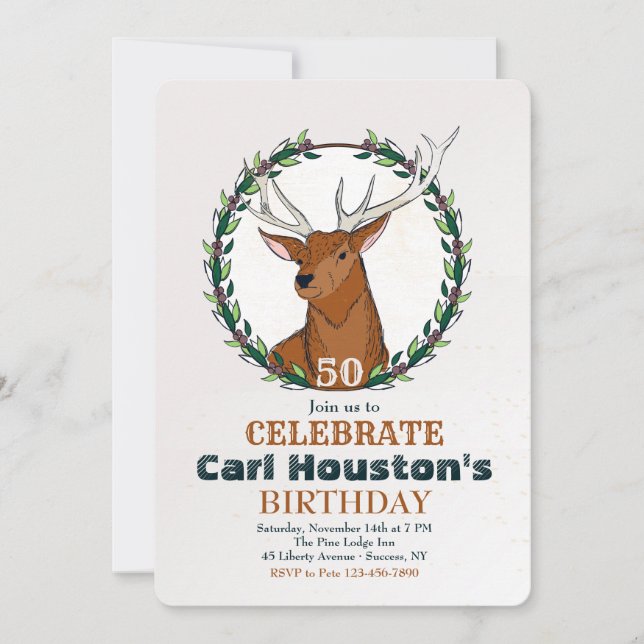 Jägarinbjudan på födelsedagen inbjudningar (Framsida)