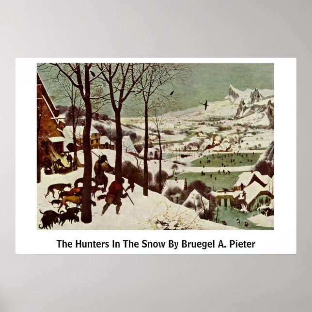 Jägarna i Snö av Bruegel A. Pieter Poster (Framsidan)