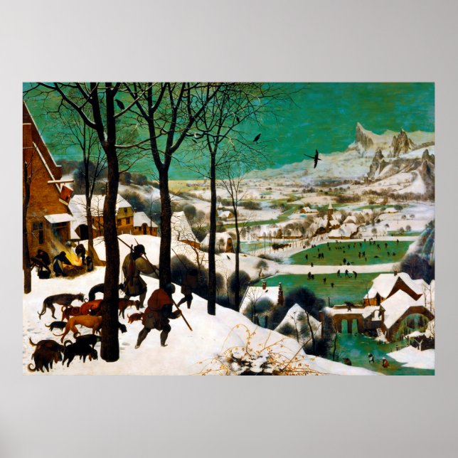 Jägarna i Snö (vintern) av Pieter Bruegel Poster (Framsidan)