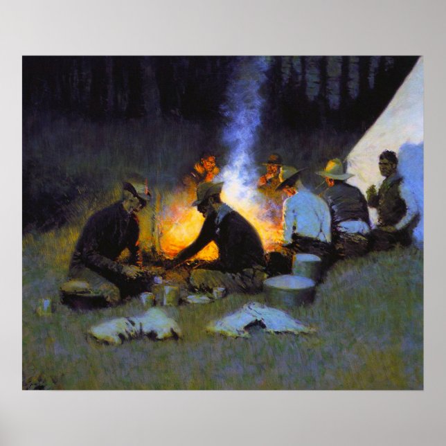 Jägarnas supé Frederic Remington Poster (Framsidan)