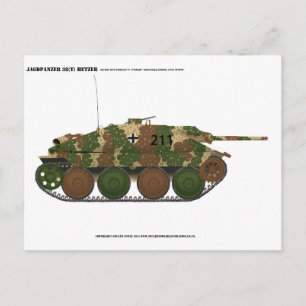 Jagdpanzer 38(t) Hetzer in "ambush" camouflage Vykort