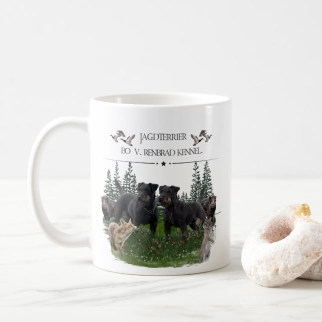 Jagdskräcker Bo mot Renbrad Kennel. HP-skal för bä Kaffemugg (Med munk)