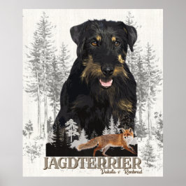 Jagdskräcker Dakota mot Renbrad Faux Kanvastryck Poster