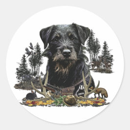 Jagdskräcker - mångsidig jakt på hund runt klistermärke