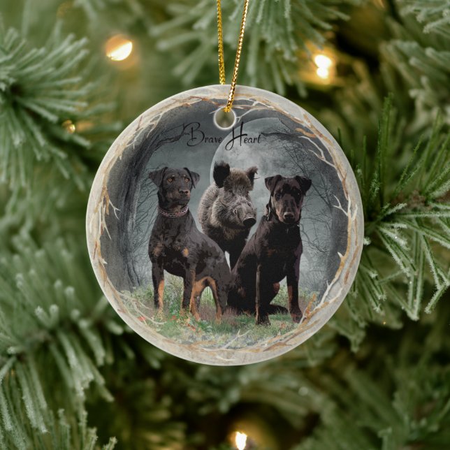 Jagdskräcker, modig hjärtbandindustri poster akryl julgransprydnad keramik (Träd)