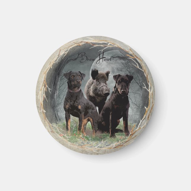 Jagdskräcker, modig hjärtbandindustri poster akryl magnet (Framsidan)