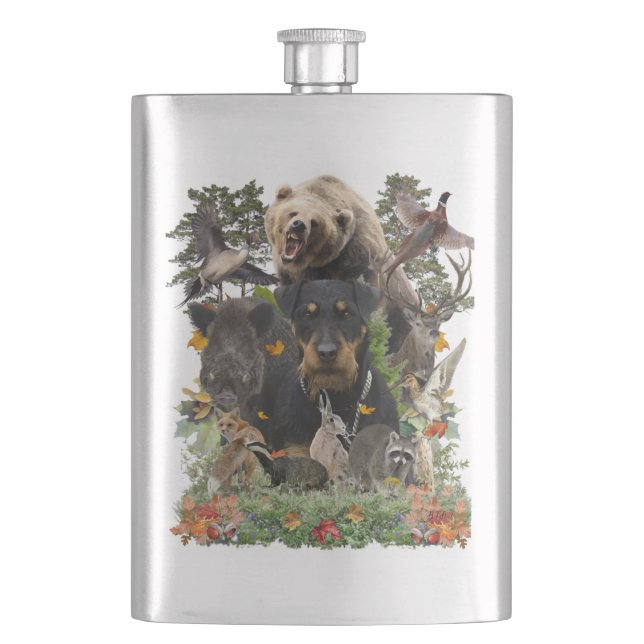 Jagdskräcker, tyska jaktterbolaget Tapestry Poste Fickplunta (Framsidan)