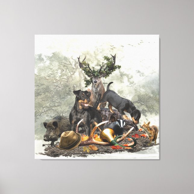 Jagdskräcker, tyska jaktterrier canvastryck (Framsida)