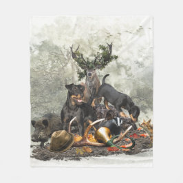 Jagdskräcker, tyska jaktterrier fleecefilt