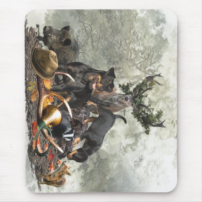 Jagdskräcker, tyska jaktterrier musmatta (Framsidan)