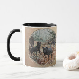 Jagdskräckers, hela jakt på hundar. mugg