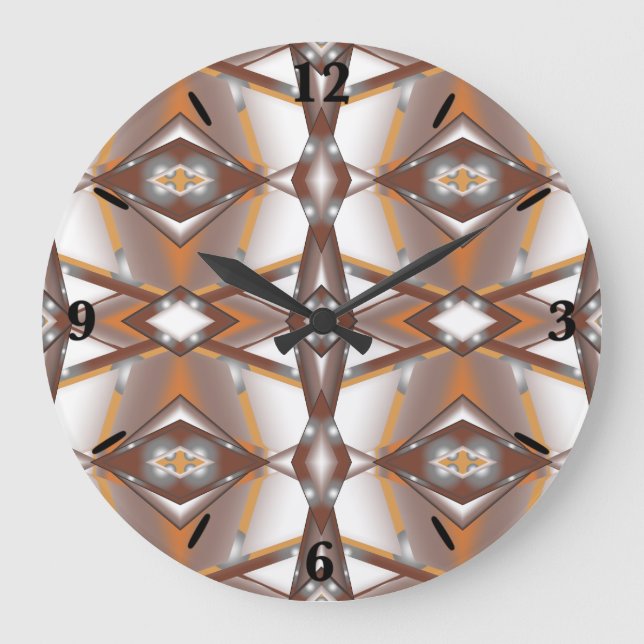 Jagged Kant Concentric Tone Ombre Art Stor Klocka (Framsida)