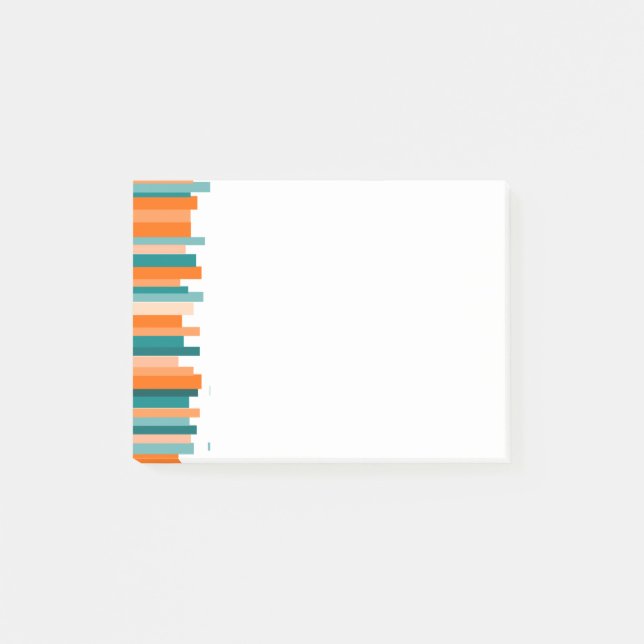 Jagged Linjer - Teal and Orange Post-it Block (Framsida)