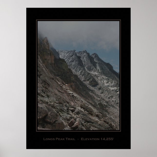 Jagged Longs Peak Trail Poster (Framsidan)